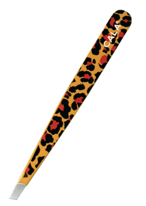 CALA PROFESSIONAL Animal Print Slanted Tweezer - Leopard - ADDROS.COM